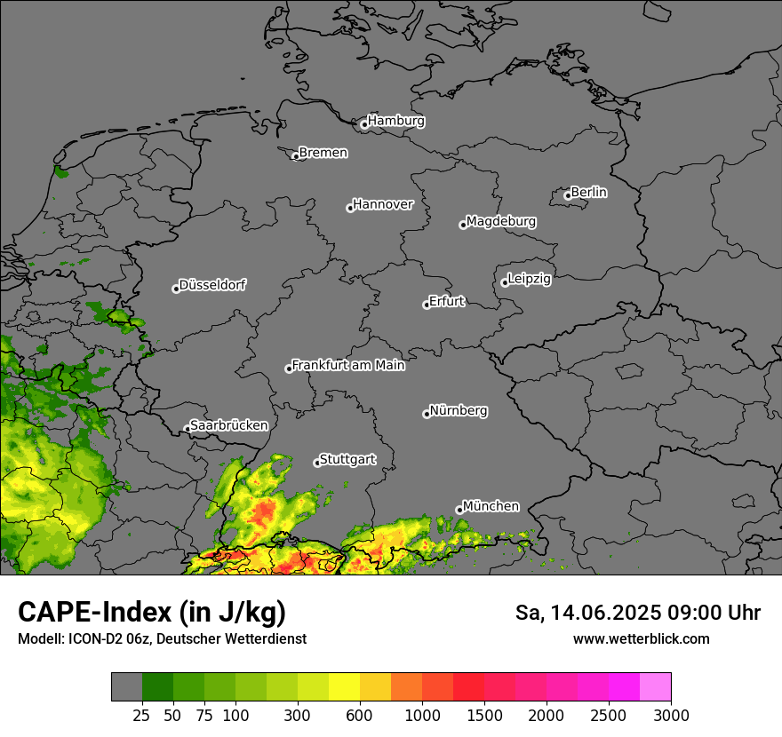 Modellkarten CAPE-Index in Deutschland