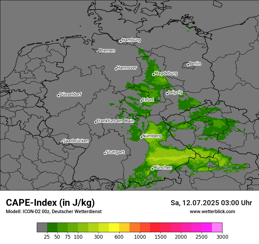 Modellkarten CAPE-Index in Deutschland