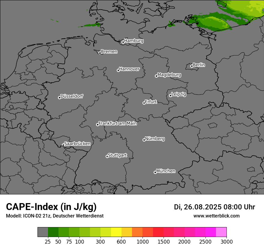 Modellkarten CAPE-Index in Deutschland