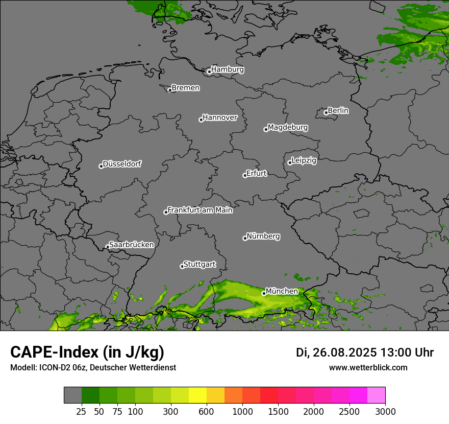 Modellkarten CAPE-Index in Deutschland
