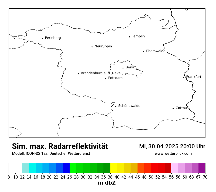 Modellkarten Simuliertes Radarbild