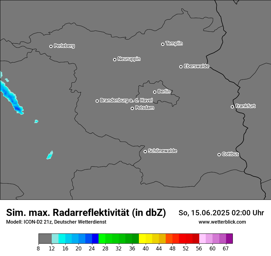 Modellkarten Simuliertes Radarbild