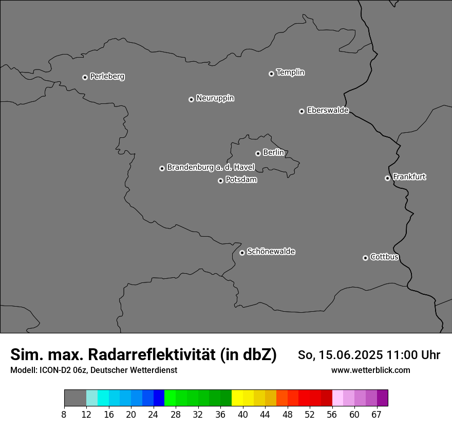 Modellkarten Simuliertes Radarbild