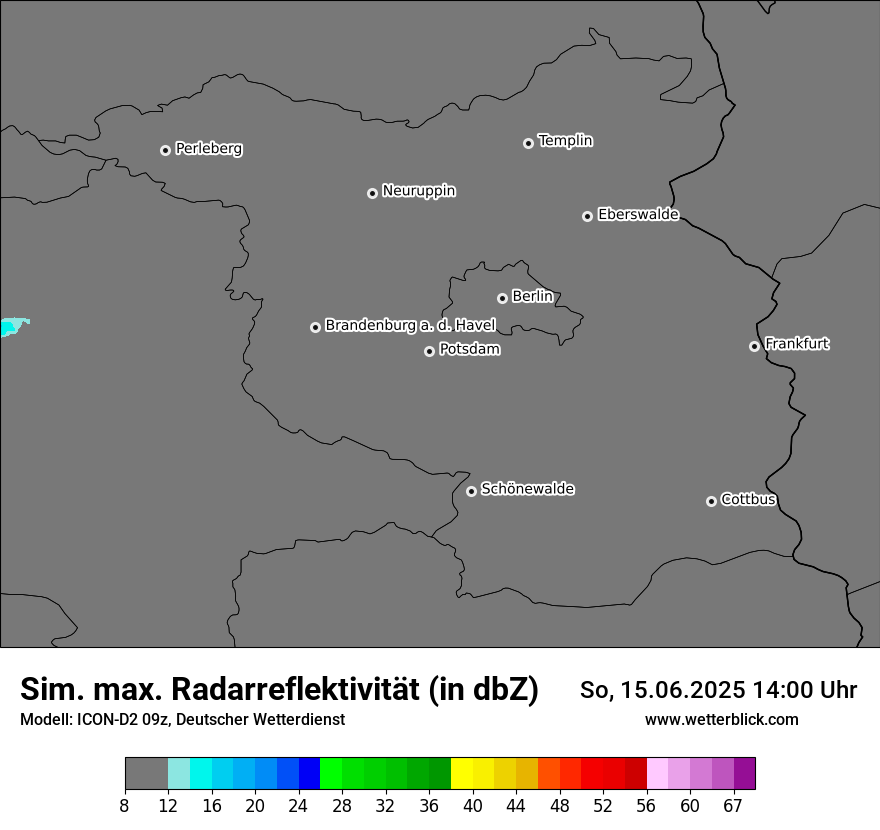 Modellkarten Simuliertes Radarbild