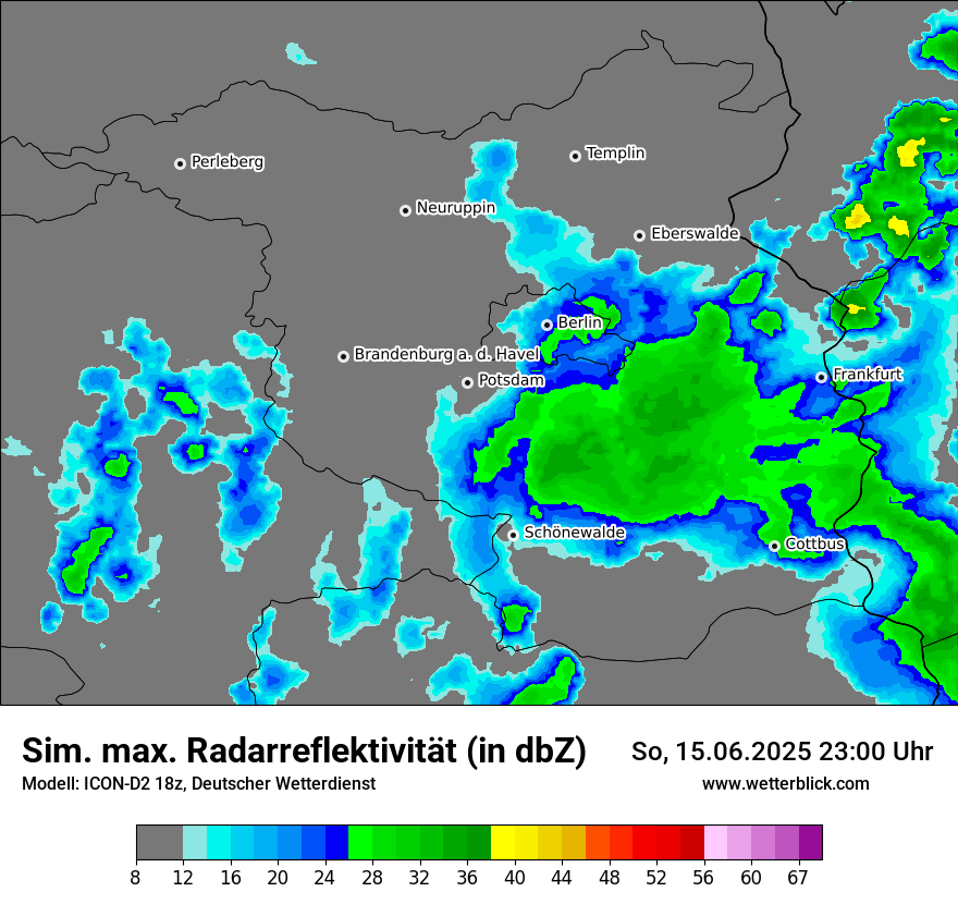 Modellkarten Simuliertes Radarbild