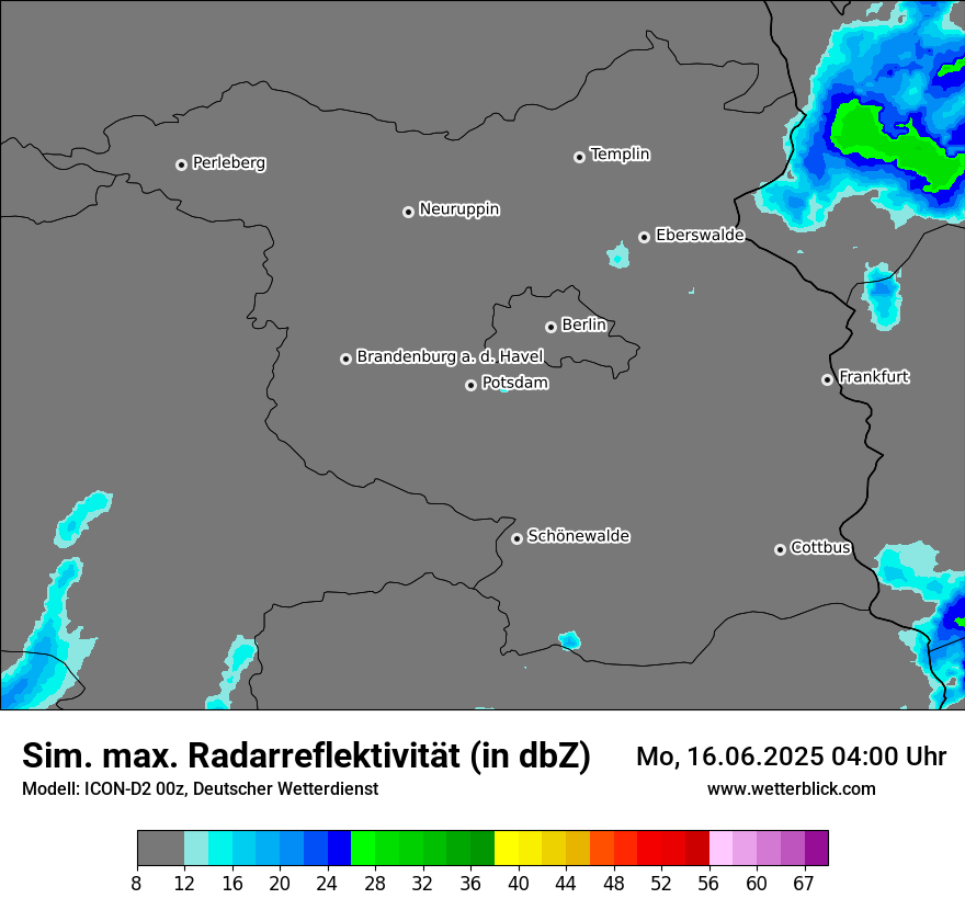 Modellkarten Simuliertes Radarbild