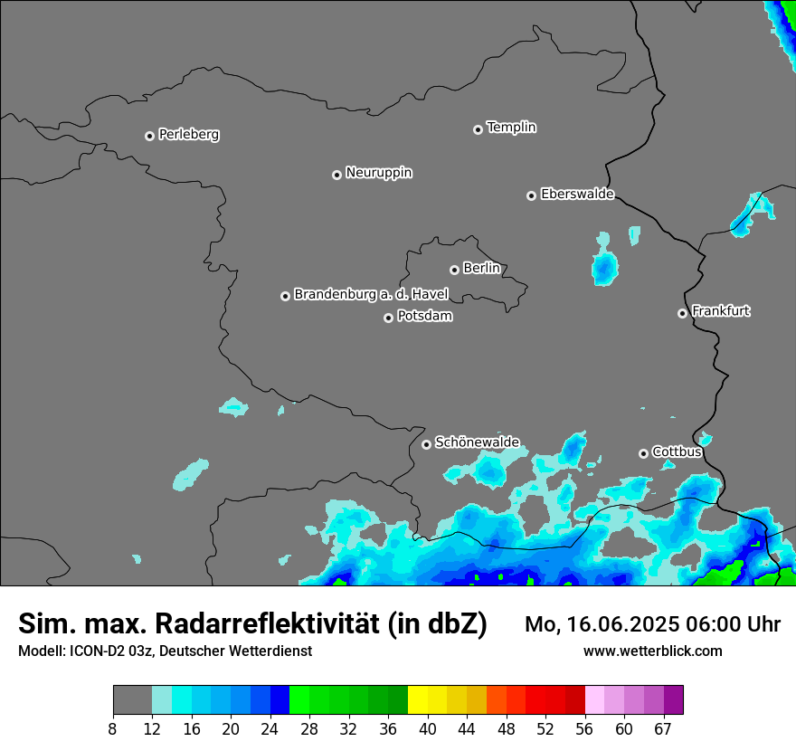Modellkarten Simuliertes Radarbild