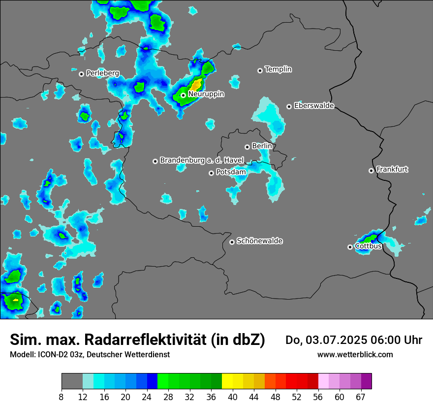 Modellkarten Simuliertes Radarbild