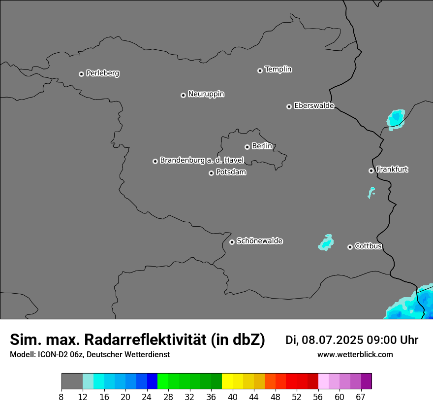 Modellkarten Simuliertes Radarbild