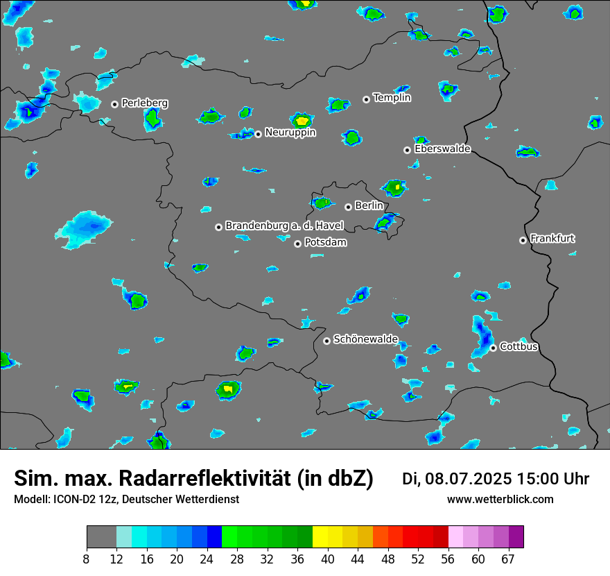 Modellkarten Simuliertes Radarbild