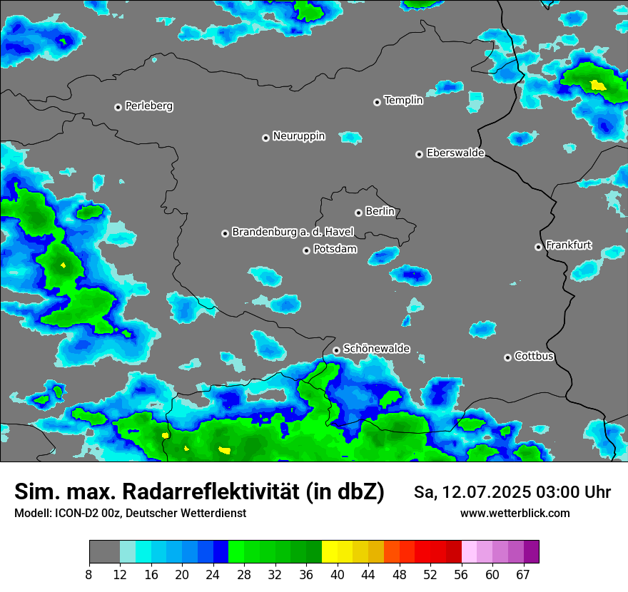 Modellkarten Simuliertes Radarbild