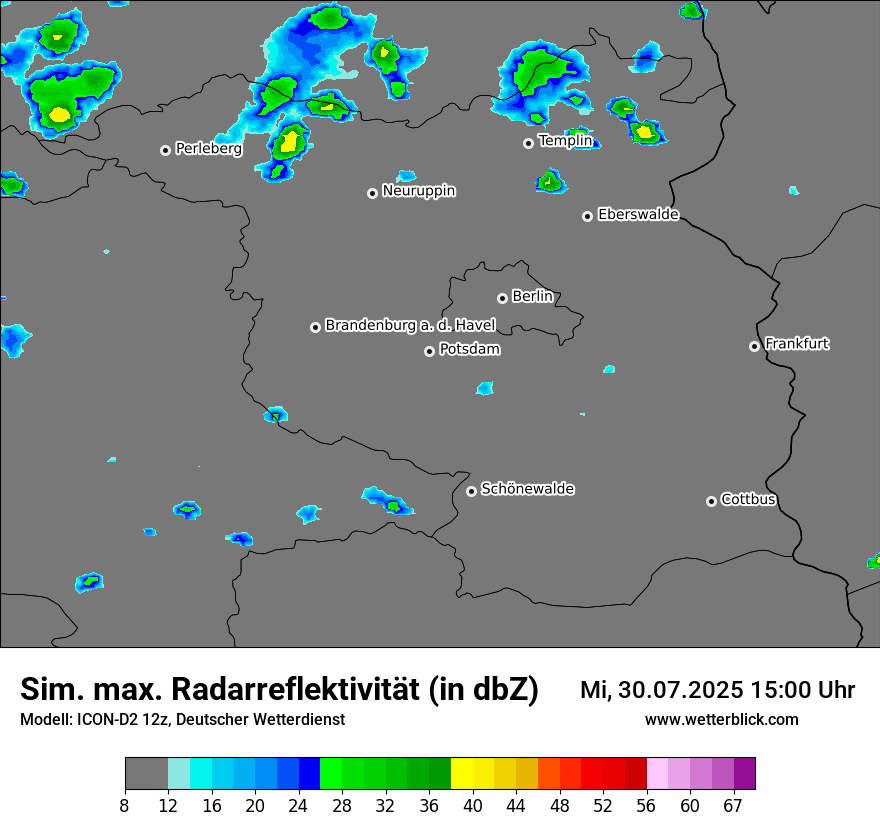 Modellkarten Simuliertes Radarbild