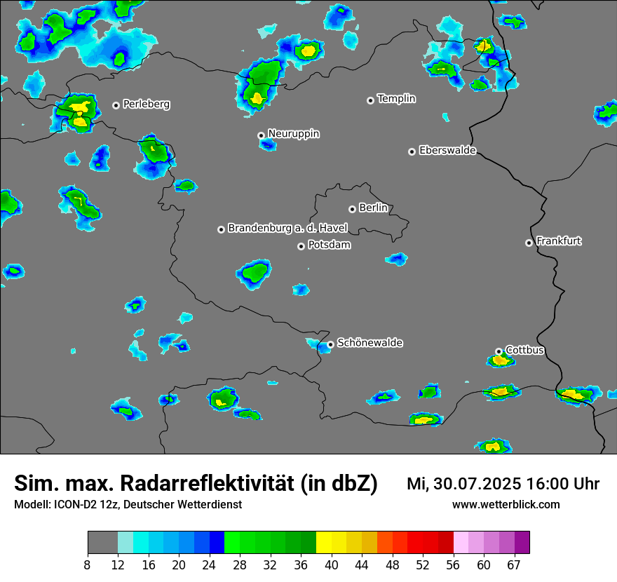 Modellkarten Simuliertes Radarbild