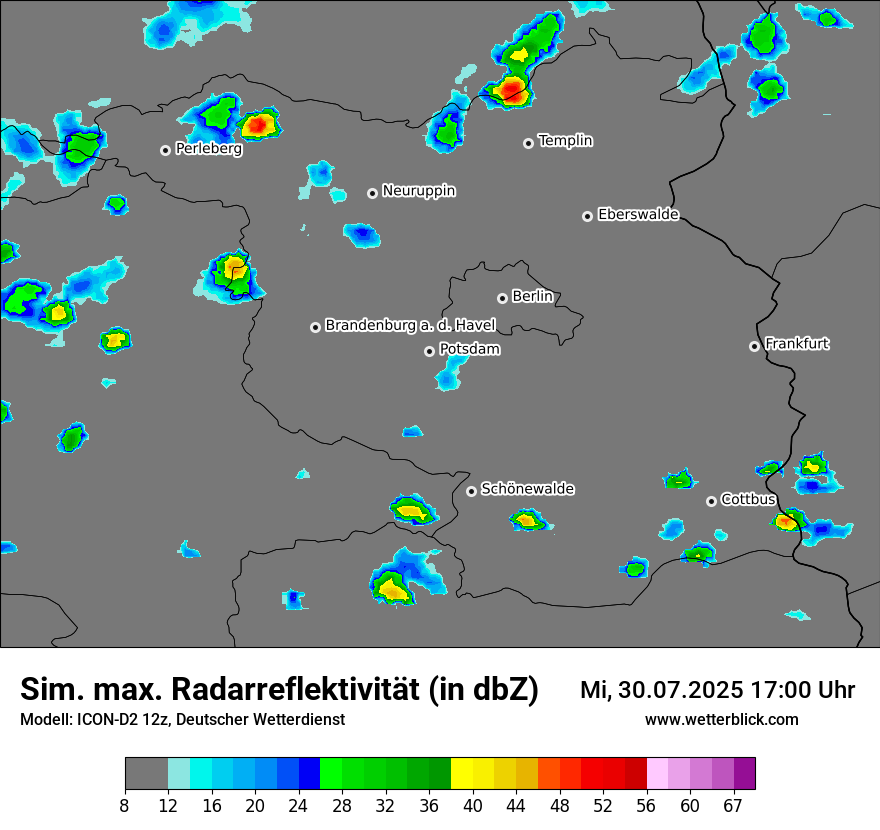 Modellkarten Simuliertes Radarbild