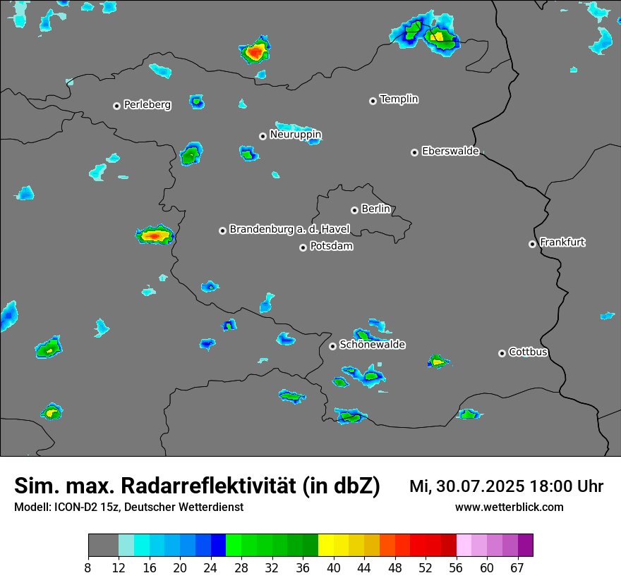 Modellkarten Simuliertes Radarbild