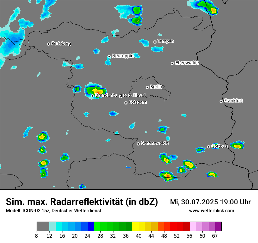 Modellkarten Simuliertes Radarbild