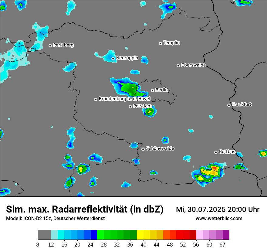 Modellkarten Simuliertes Radarbild