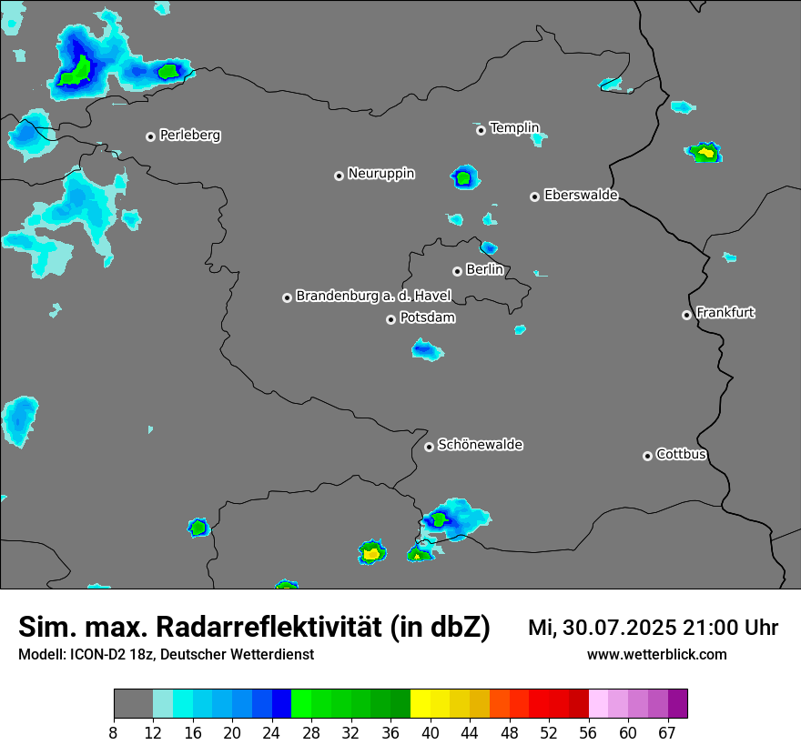 Modellkarten Simuliertes Radarbild