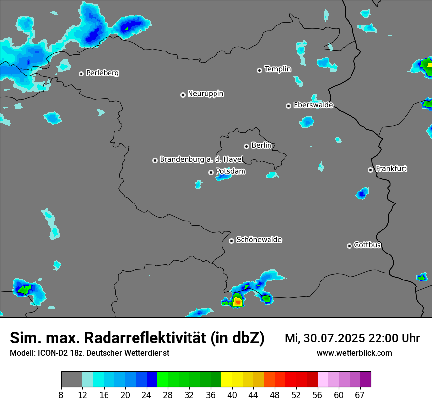 Modellkarten Simuliertes Radarbild