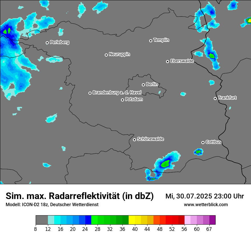 Modellkarten Simuliertes Radarbild