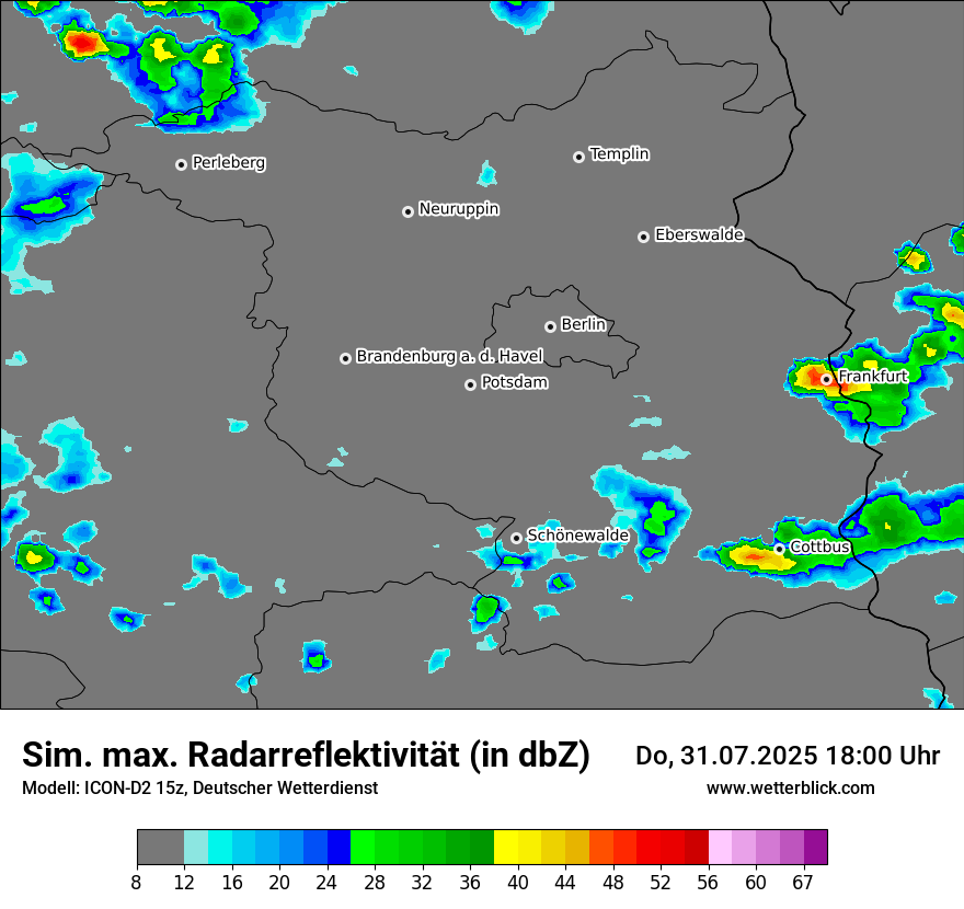 Modellkarten Simuliertes Radarbild