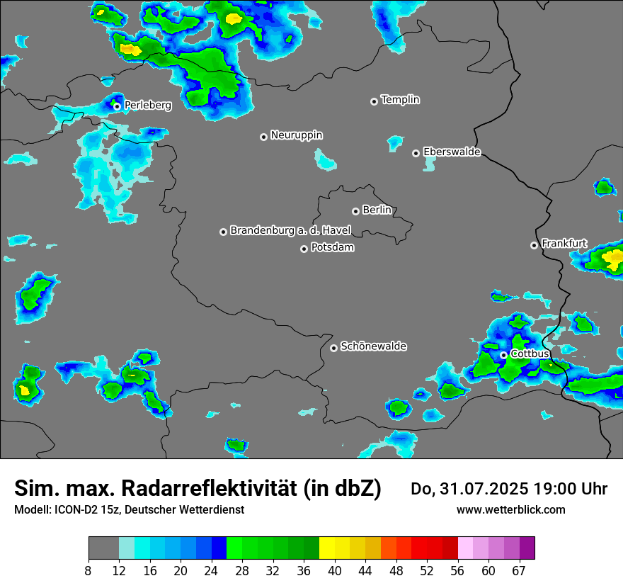 Modellkarten Simuliertes Radarbild