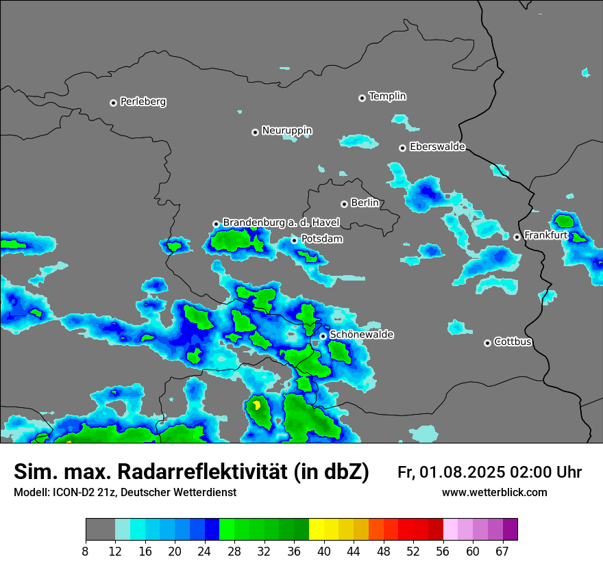 Modellkarten Simuliertes Radarbild