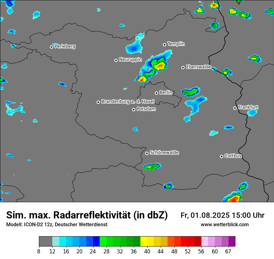 Modellkarten Simuliertes Radarbild