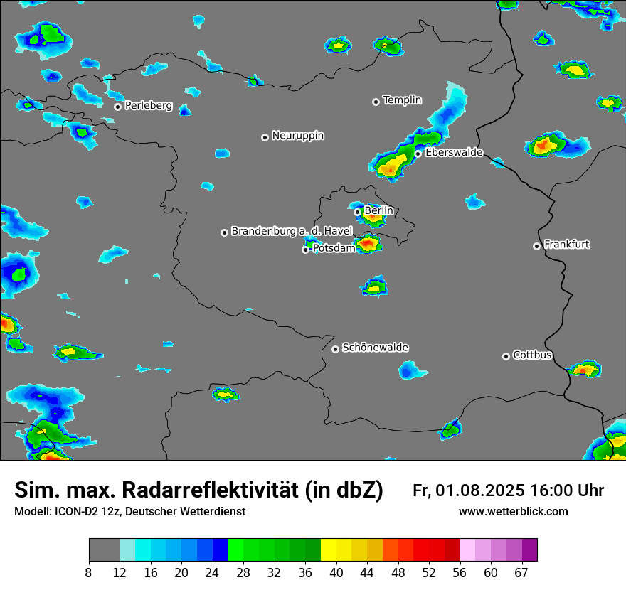 Modellkarten Simuliertes Radarbild