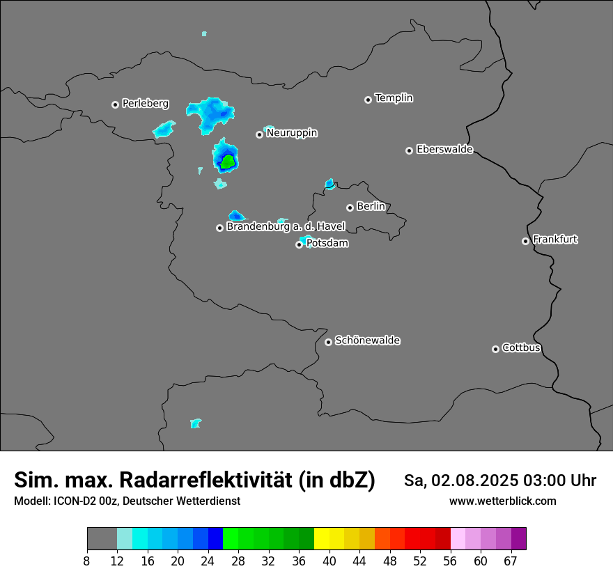 Modellkarten Simuliertes Radarbild