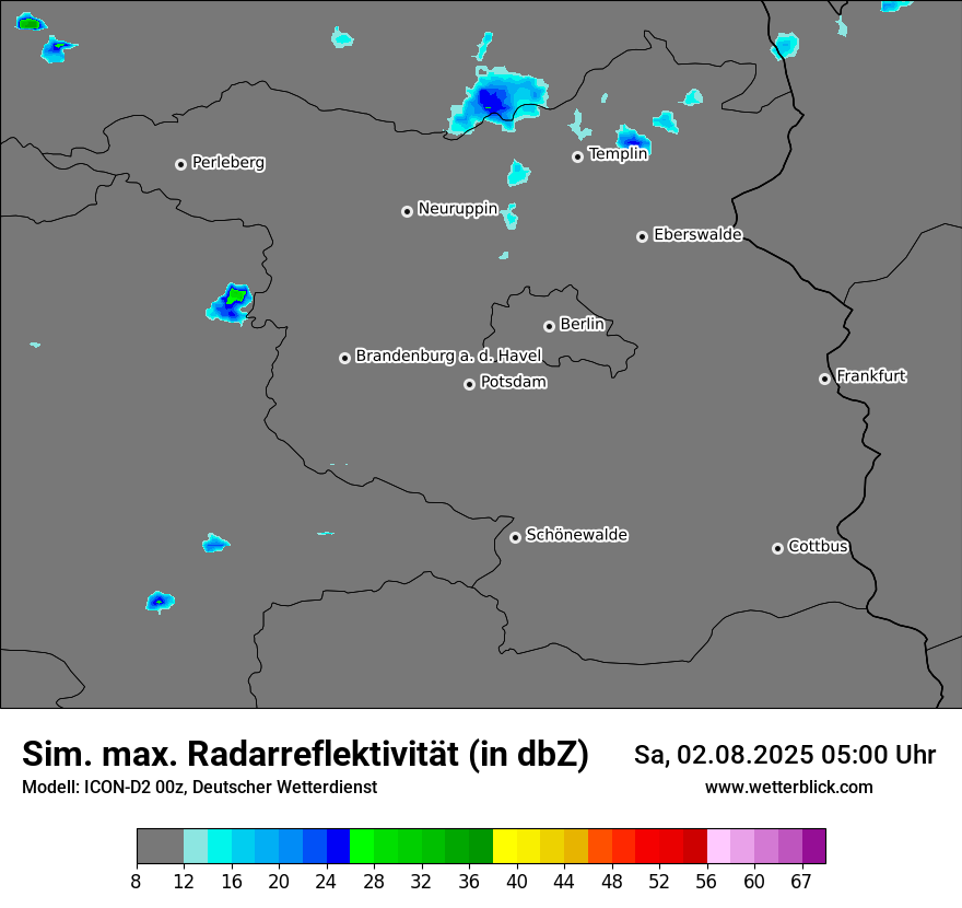 Modellkarten Simuliertes Radarbild
