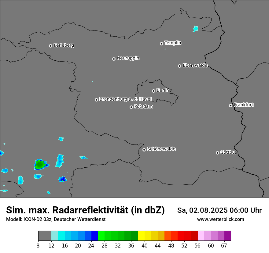 Modellkarten Simuliertes Radarbild