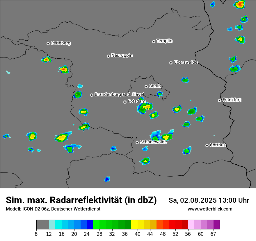 Modellkarten Simuliertes Radarbild