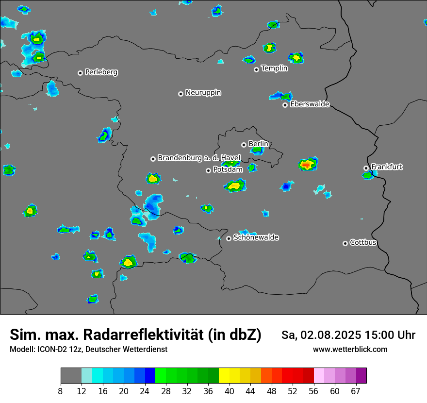 Modellkarten Simuliertes Radarbild