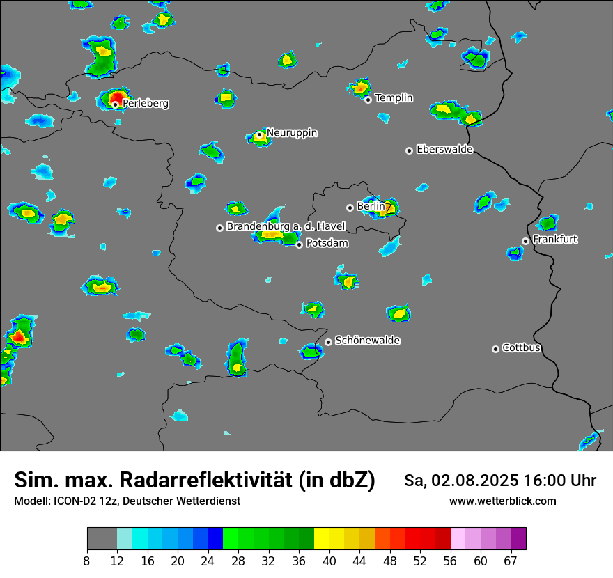 Modellkarten Simuliertes Radarbild