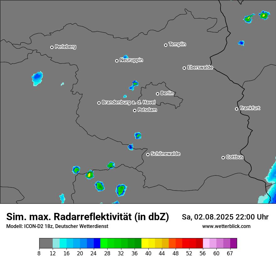 Modellkarten Simuliertes Radarbild