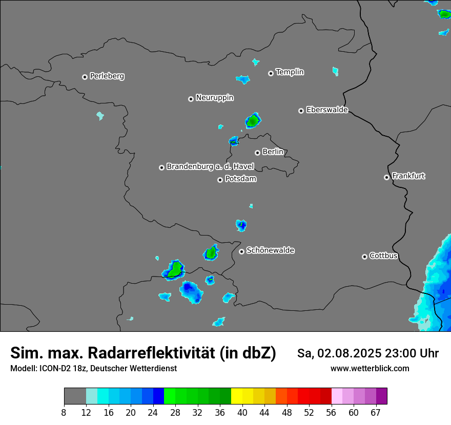 Modellkarten Simuliertes Radarbild