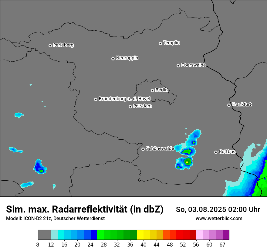 Modellkarten Simuliertes Radarbild