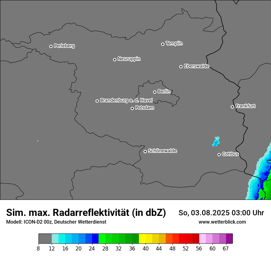 Modellkarten Simuliertes Radarbild