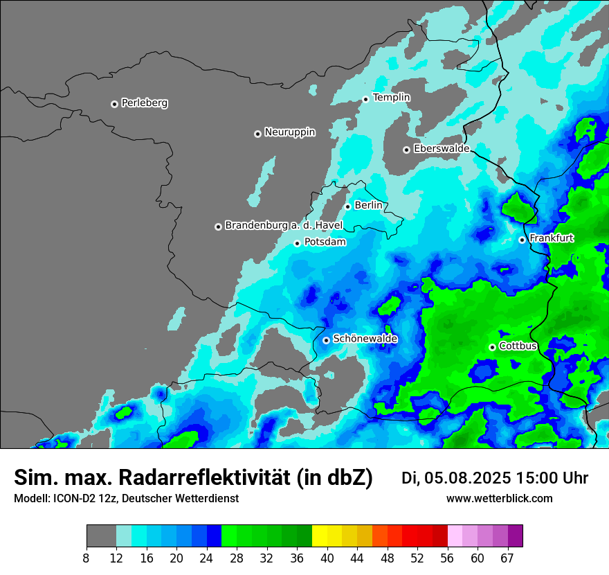 Modellkarten Simuliertes Radarbild