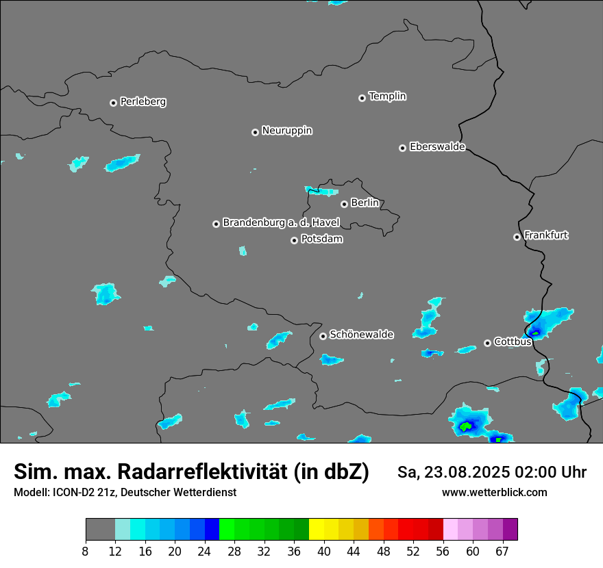 Modellkarten Simuliertes Radarbild