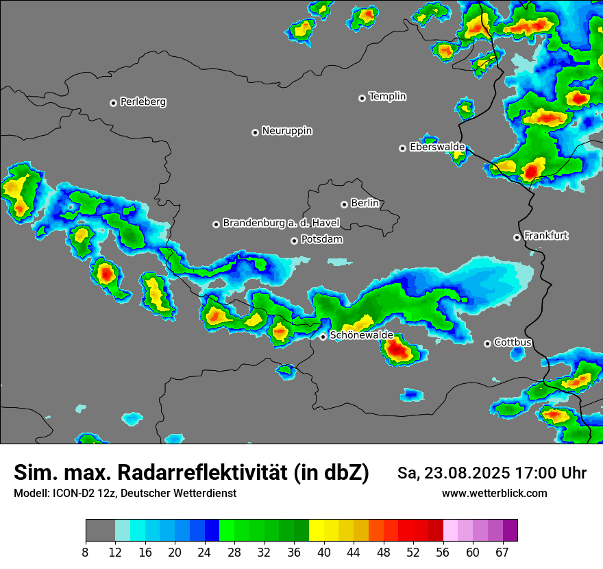 Modellkarten Simuliertes Radarbild