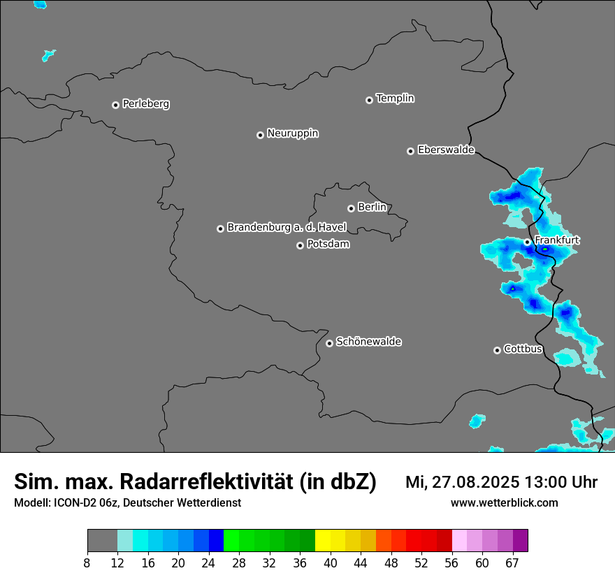 Modellkarten Simuliertes Radarbild