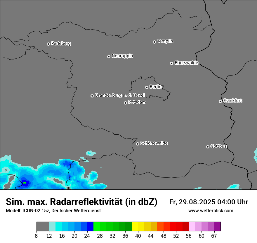 Modellkarten Simuliertes Radarbild