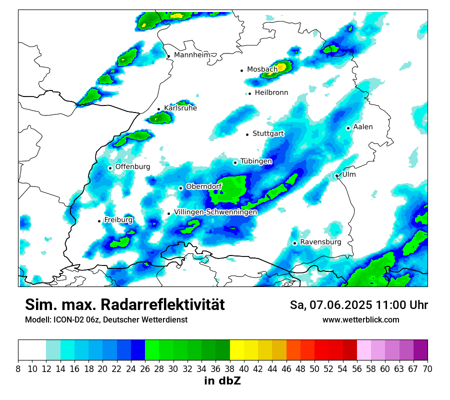 Modellkarten Simuliertes Radarbild