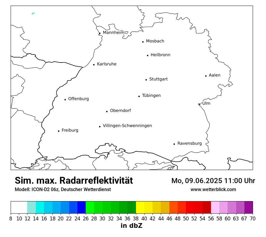 Modellkarten Simuliertes Radarbild