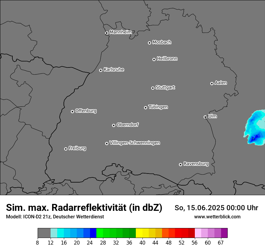 Modellkarten Simuliertes Radarbild
