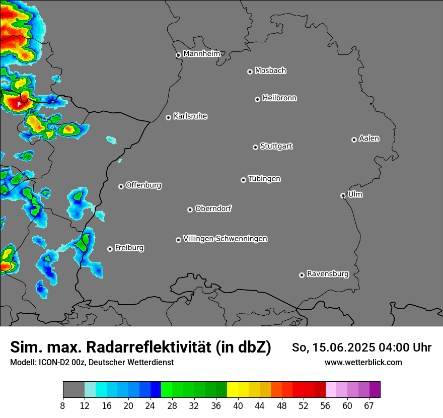 Modellkarten Simuliertes Radarbild