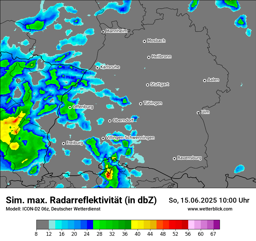 Modellkarten Simuliertes Radarbild