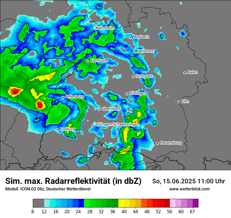 Modellkarten Simuliertes Radarbild